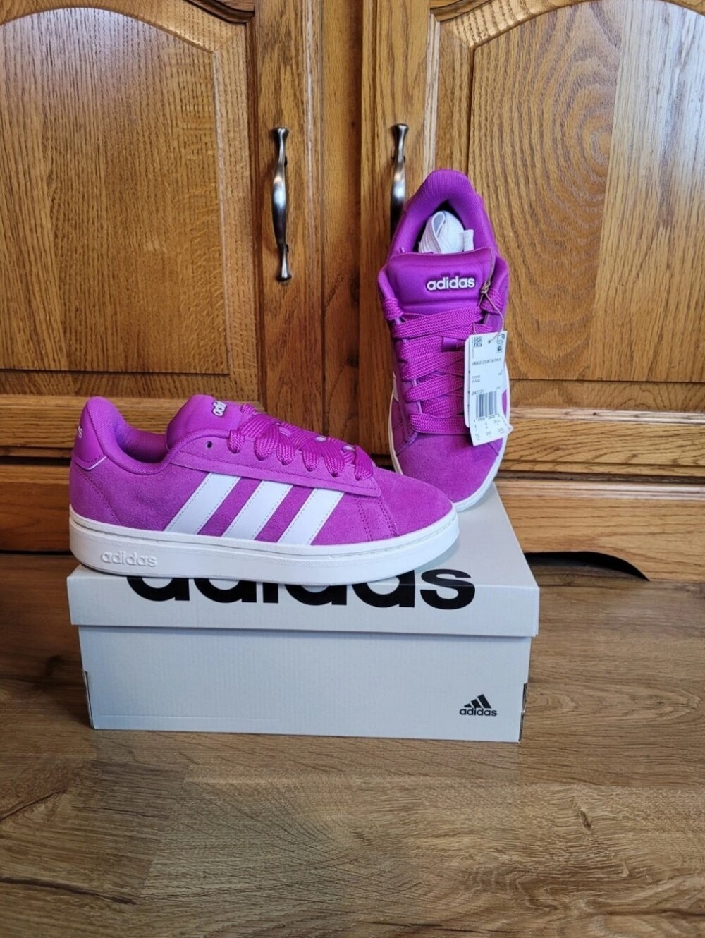 Adidas Womens 7.5 Grand Court Alpha 00s Purplish Pink Shoes Sneakers JH7231